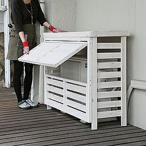 大型】 モダンエアコン室外機カバー ジャンボ （ダークブラウン