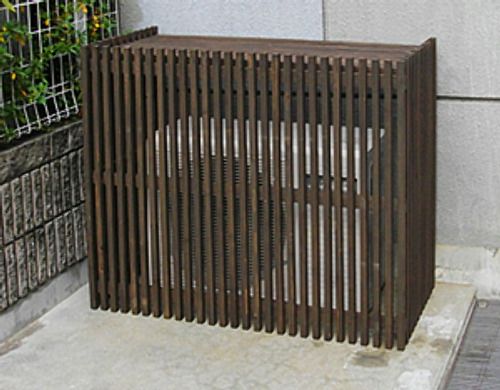 大型】 モダンエアコン室外機カバー ジャンボ （ダークブラウン